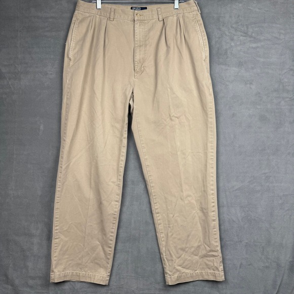 Polo Ralph Lauren Other - Polo Ralph Lauren Mens Pleated Chino Pants Khaki Tan Cotton 36x30